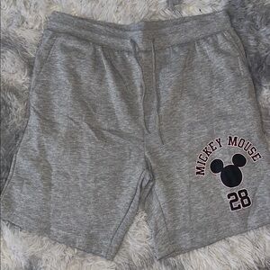 Disney Mens Unisex Gray Mickey Mouse Sweat Shorts - NWOT Medium